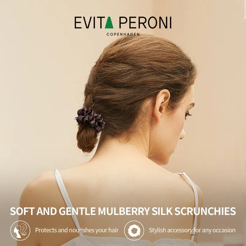 Silvia Silk Small Scrunchies 3PCS Set - EVITA PERONI OFFICIAL