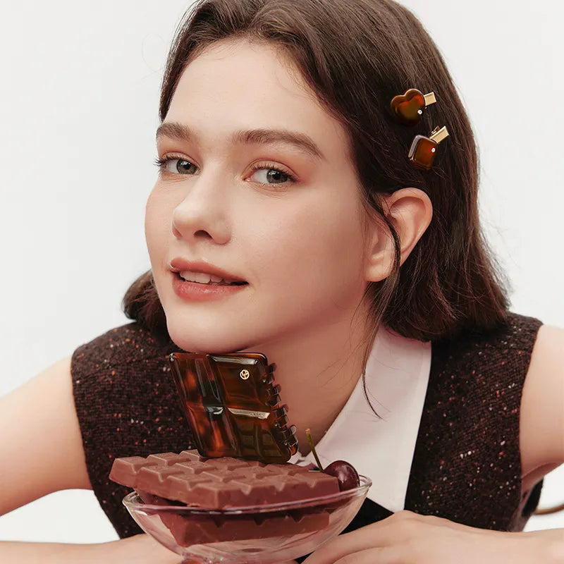 Chocolate Fantasia Juniper Pelican Jaw Clip - EVITA PERONI OFFICIAL