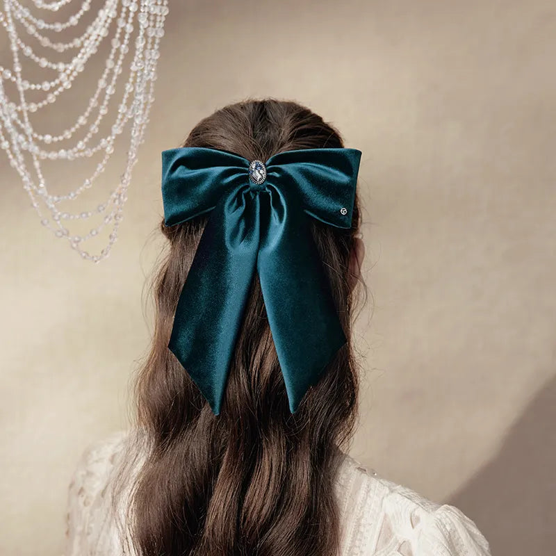 Joanne Bow Velvet Large Barrette - EVITA PERONI OFFICIAL