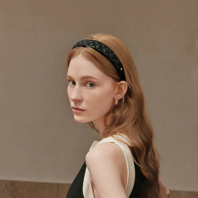 Beatrice Lambskin Wide Headband - EVITA PERONI OFFICIAL