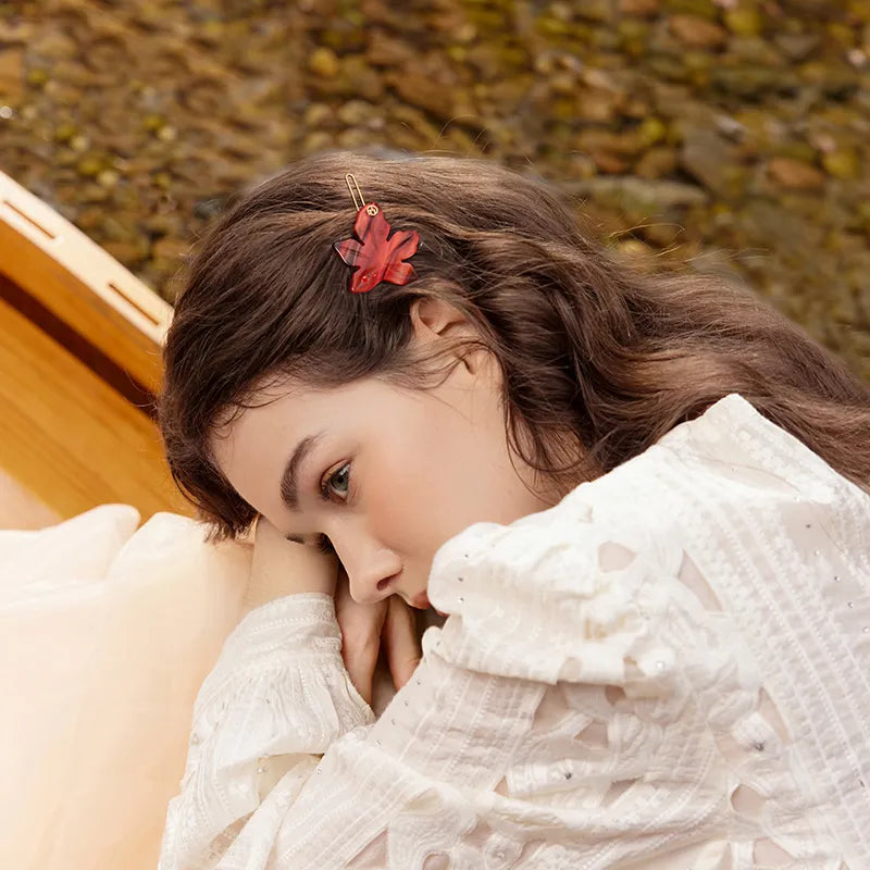 Adelaide Red Maple Side Barette - EVITA PERONI OFFICIAL