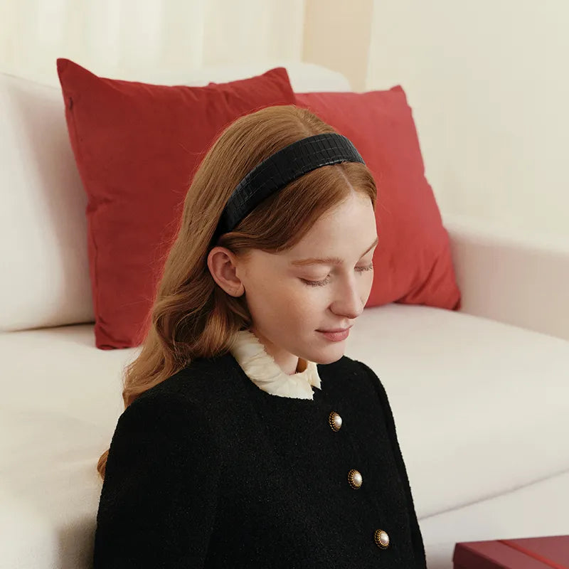 Theodora Cowhide Wide Headband - EVITA PERONI OFFICIAL