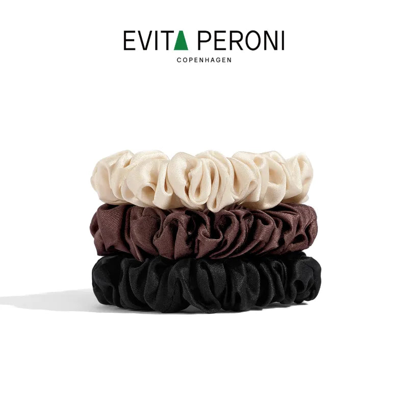 Silvia Silk Small Scrunchies 3PCS Set - EVITA PERONI OFFICIAL