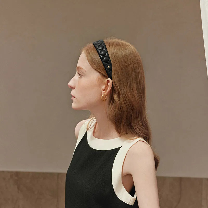 Beatrice Lambskin Wide Headband - EVITA PERONI OFFICIAL