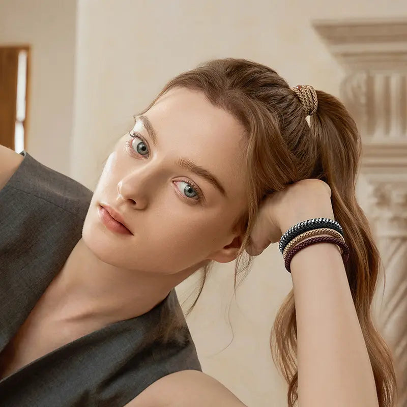 Roxanne Thin Hair Tie Ponytail Holder Pony Elastic(12 pcs) - EVITA PERONI OFFICIAL