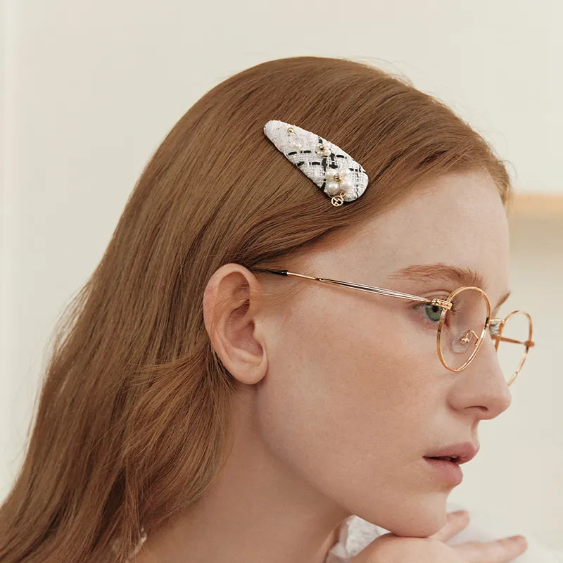 Adela Tweed Hair Snap Clip - EVITA PERONI OFFICIAL