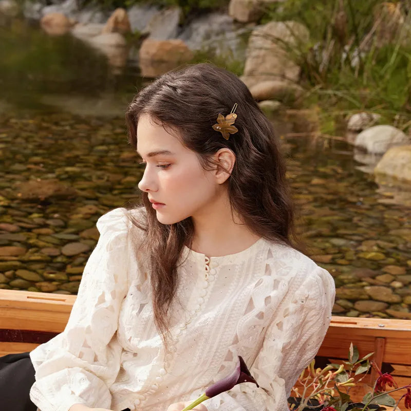 Adelaide Red Maple Side Barette - EVITA PERONI OFFICIAL