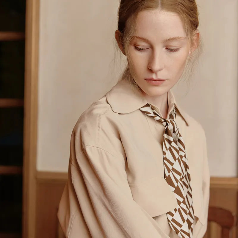 Mulberry Silk Julia Medium Scrunchie with Bow Tail - EVITA PERONI OFFICIAL