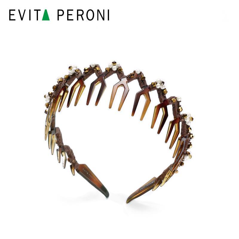 Tortoiseshell hair comb headband adorned with pearls and crystals, elegant hair accessory