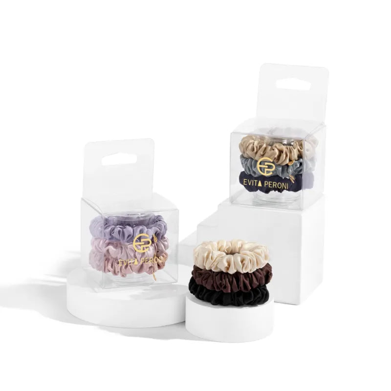 Silvia Silk Small Scrunchies 3PCS Set - EVITA PERONI OFFICIAL