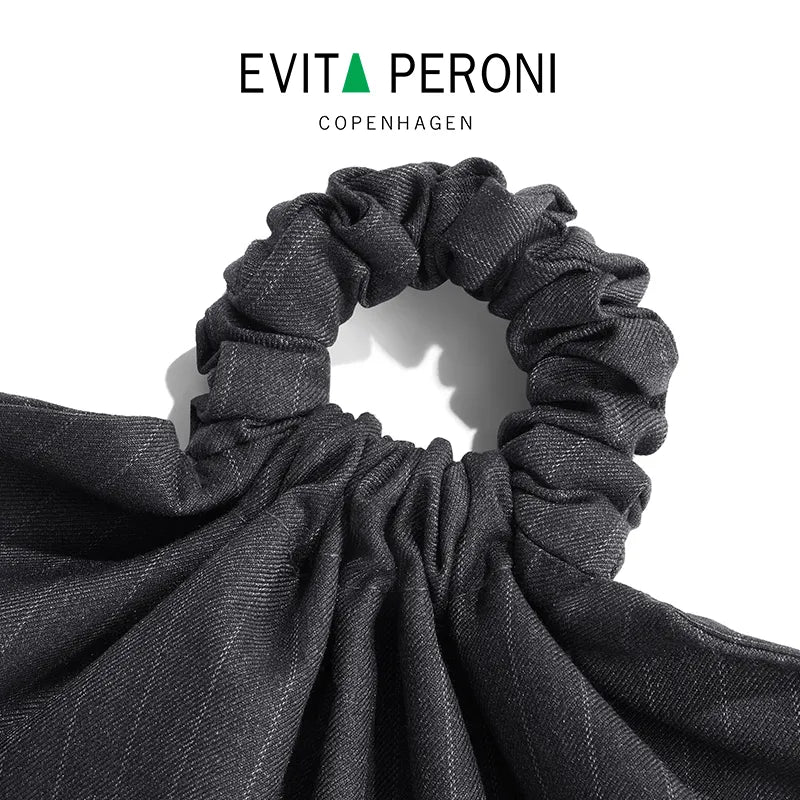 Maeve Gray Palette Large Srunchi in Suiting Fabric - EVITA PERONI OFFICIAL