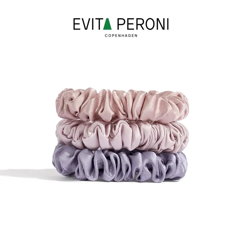 Silvia Silk Small Scrunchies 3PCS Set - EVITA PERONI OFFICIAL