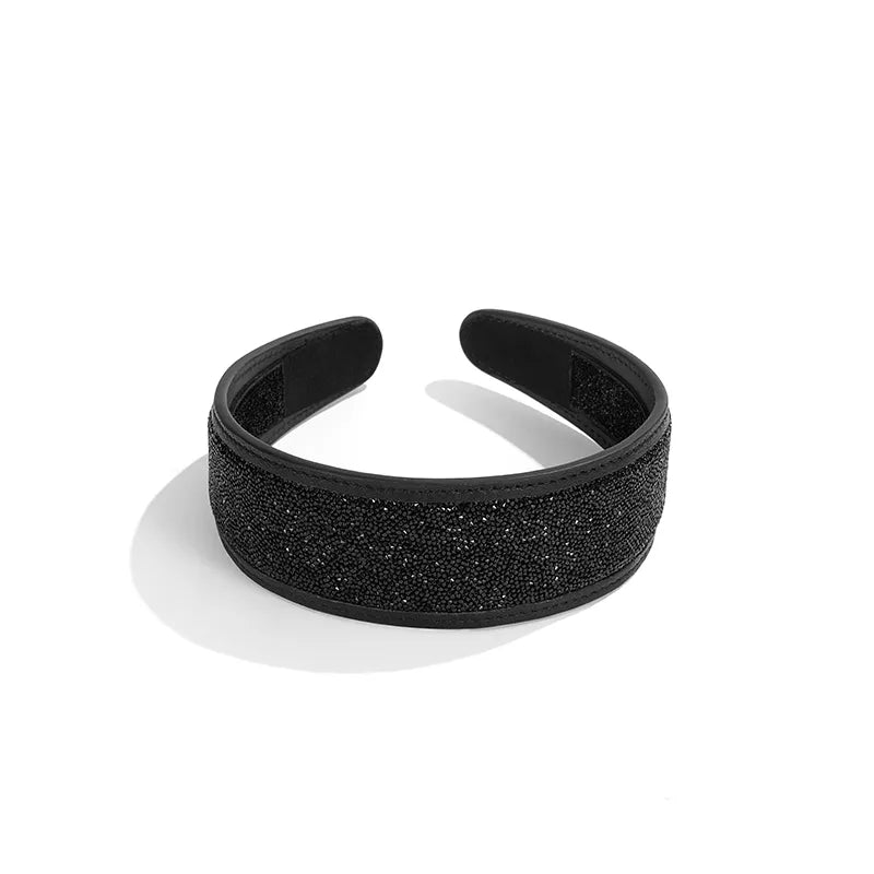 Stellar Shadow Crystal Cowhide Wide Headband - EVITA PERONI OFFICIAL