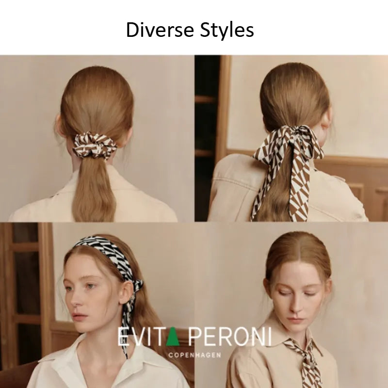 Mulberry Silk Julia Medium Scrunchie with Bow Tail - EVITA PERONI OFFICIAL