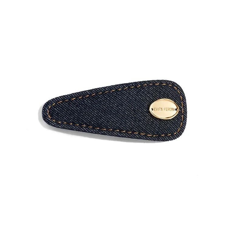 Cassia Denim Snap Clip - EVITA PERONI OFFICIAL