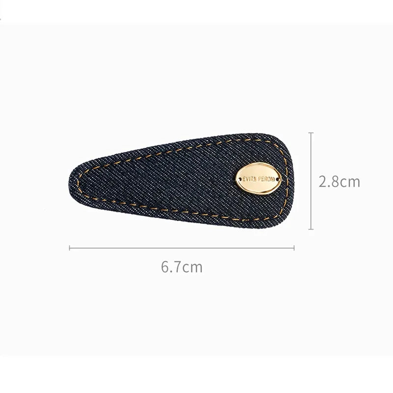 Cassia Denim Snap Clip - EVITA PERONI OFFICIAL