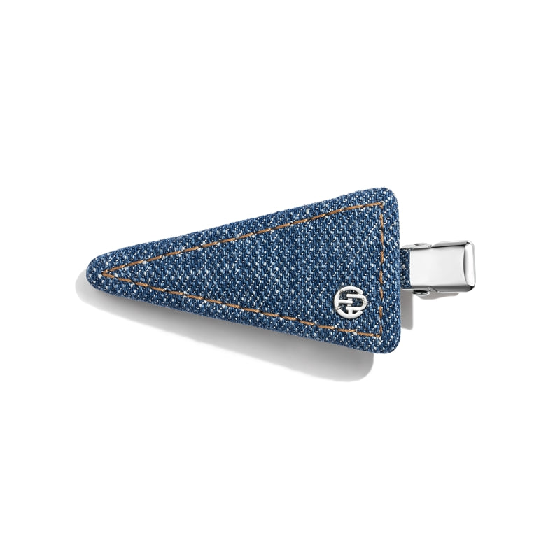 Cassia Denim Triangle Pelican Clip - EVITA PERONI OFFICIAL