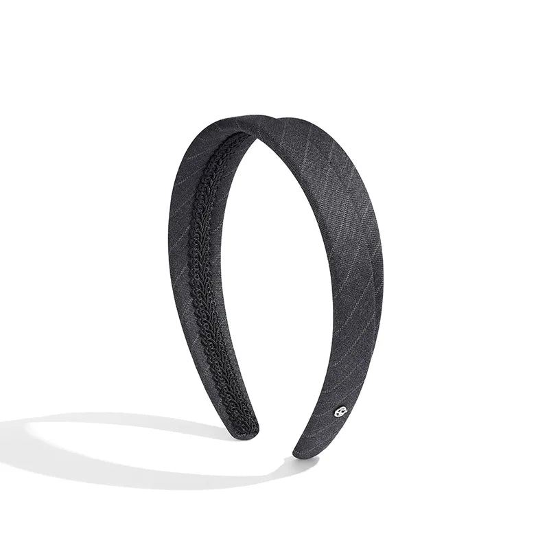 Maeve Gray Palette Headband in Suiting Fabric - EVITA PERONI OFFICIAL