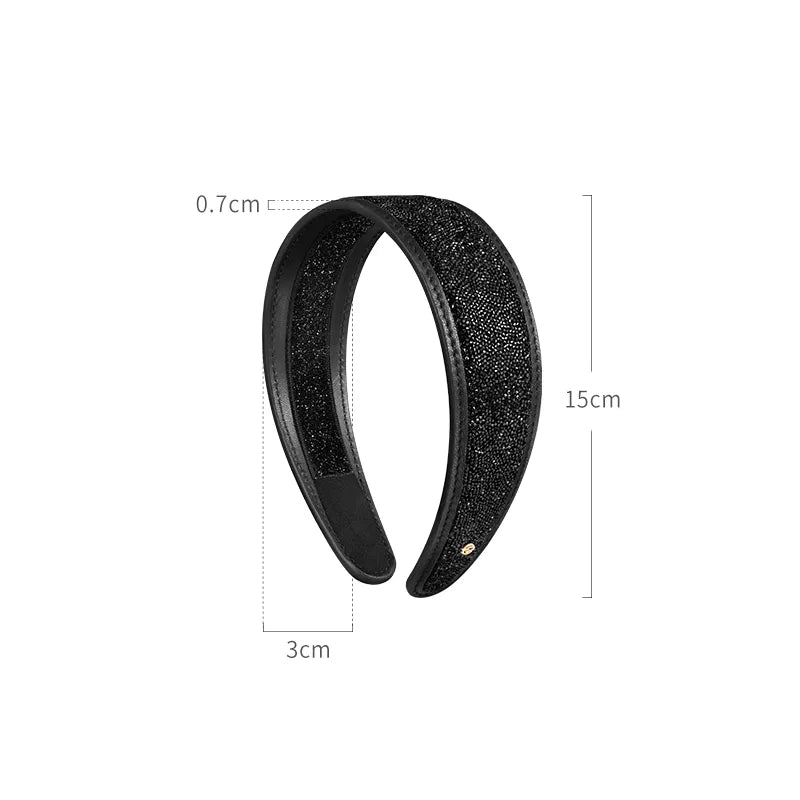 Stellar Shadow Crystal Cowhide Wide Headband - EVITA PERONI OFFICIAL