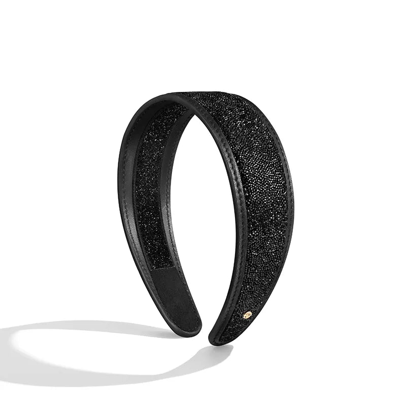Stellar Shadow Crystal Cowhide Wide Headband - EVITA PERONI OFFICIAL