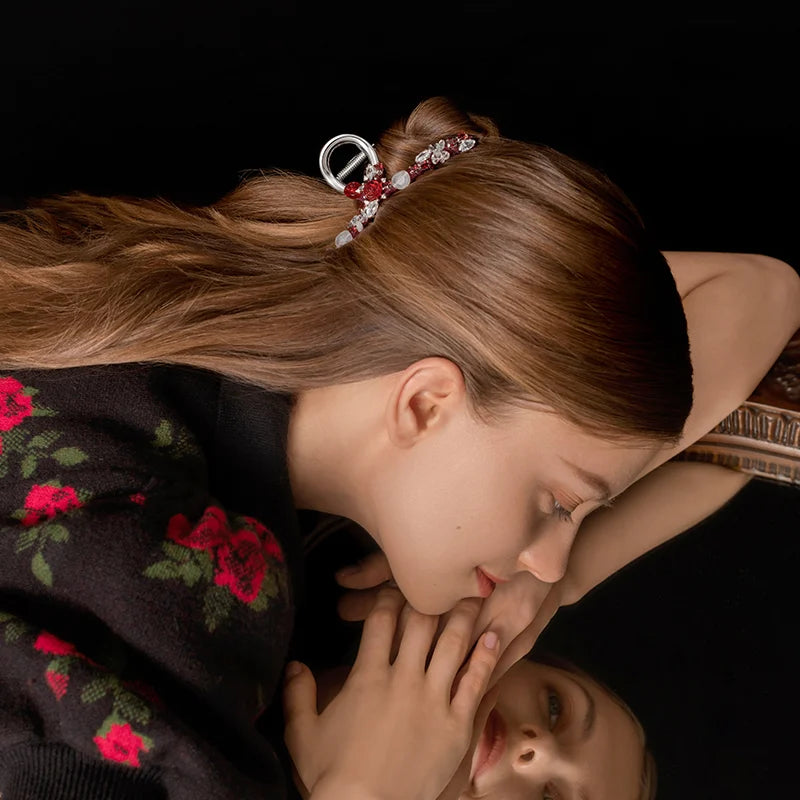 Rose Large Hair Claw - EVITA PERONI OFFICIAL