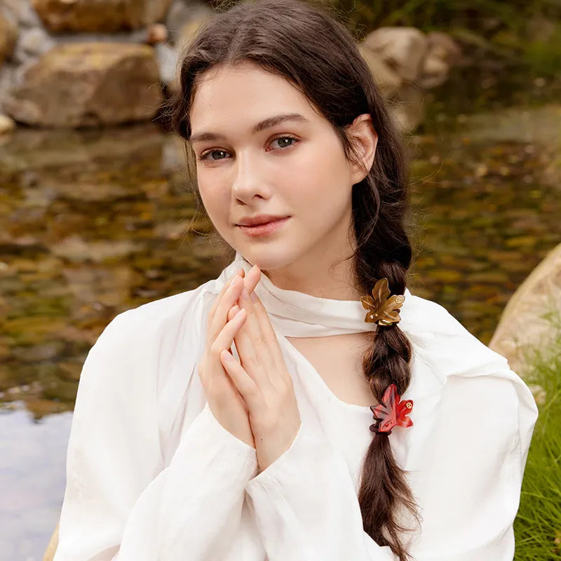 Adelaide Red Maple Hair Ties - EVITA PERONI OFFICIAL