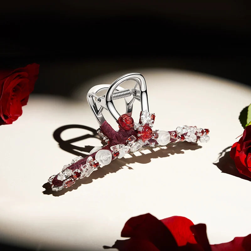 Rose Large Hair Claw - EVITA PERONI OFFICIAL