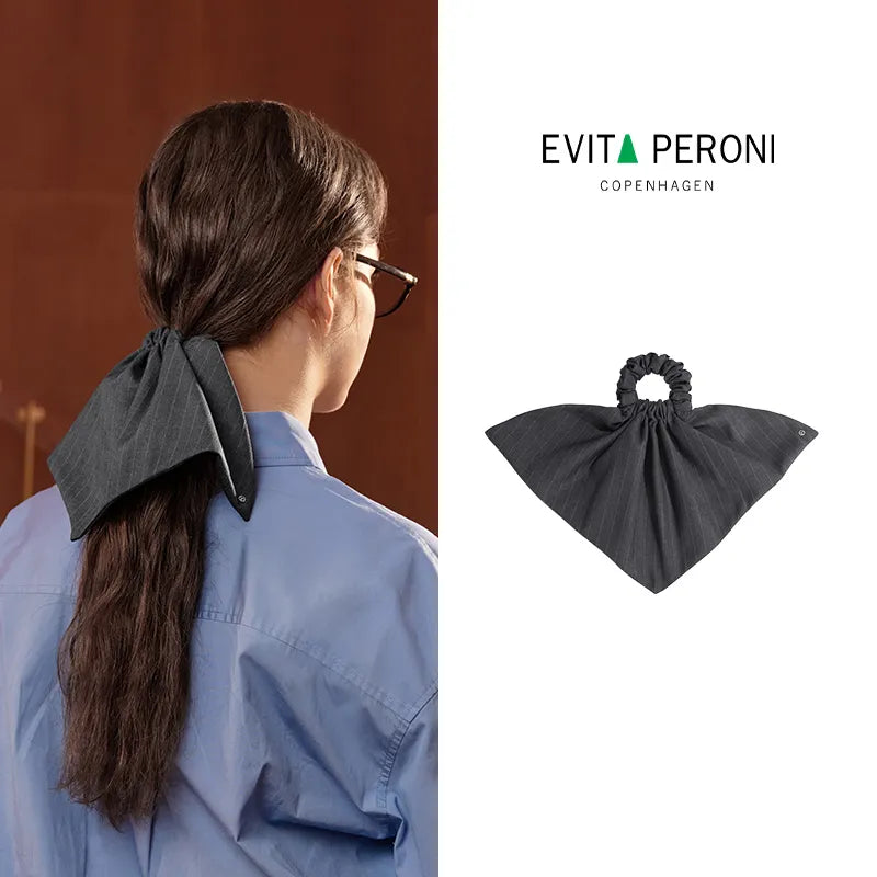 Maeve Gray Palette Large Srunchi in Suiting Fabric - EVITA PERONI OFFICIAL